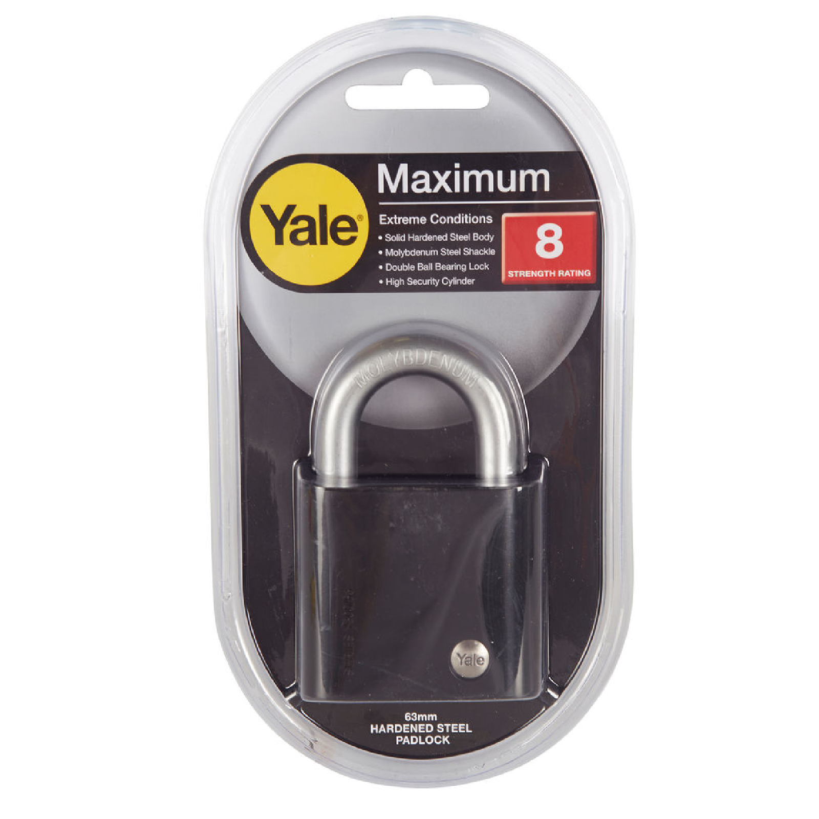 Yale Y300/63/127/1 Hardened Black Marine Grade 63MM Padlocks For Industrial & Commercial